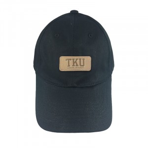 【團購商品，10頂起做】TKU皮革標老帽_象牙白/黑(可混色)