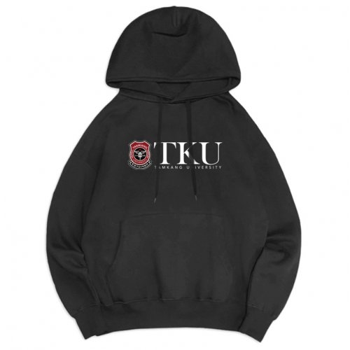 TKU冬日輕甜系落肩帽T_黑