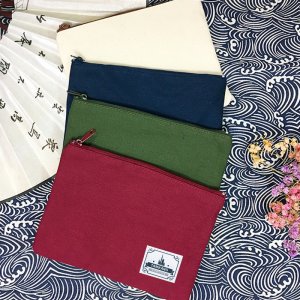 【團購商品，10個起做】TKU簡約生活布標帆布收納袋_米白/深藍/深綠/酒紅(可混色)