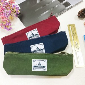 TKU簡約生活布標船型帆布筆袋_酒紅/丈青/墨綠