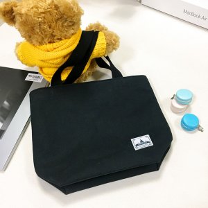 【團購商品，10個起做】TKU簡約生活布標輕巧帆布手提袋-黑