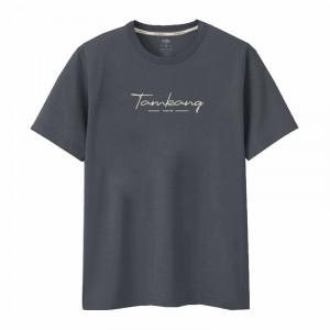 【團購商品，30件起做】手寫Tamkang純棉短T_ 星夜霧黑