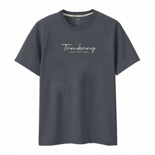 【團購商品，30件起做】手寫Tamkang純棉短T_ 星夜霧黑