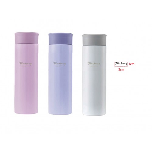 【團購商品，10個起做】TKU校徽款療癒系304輕巧保溫瓶300mL_粉紫/粉藍/珍珠白(可混色)