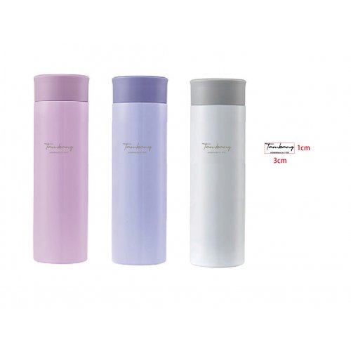 【團購商品，10個起做】TKU校徽款療癒系304輕巧保溫瓶300mL_粉紫/粉藍/珍珠白(可混色)